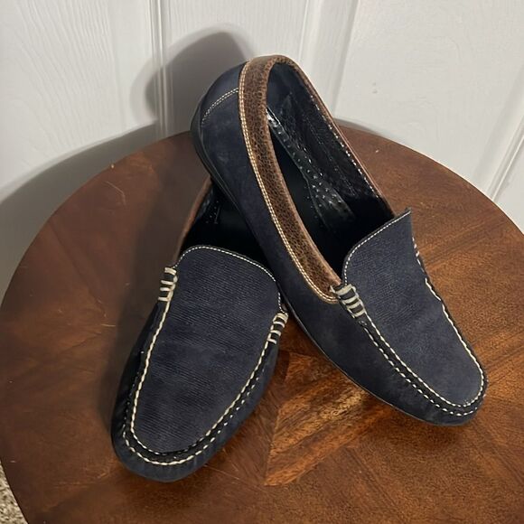 🔥🔥 MARTIN DINGMAN Royal Venetian Driving Loafer Men Size 9.5M Navy Blue Canvas - Picture 3 of 14
